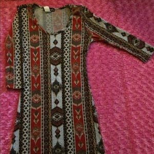 Tribal print mini dress